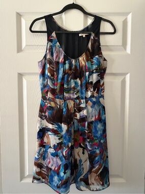 Broadway & Broome for Madewell Blue Abstract Print Sleeveless Dress